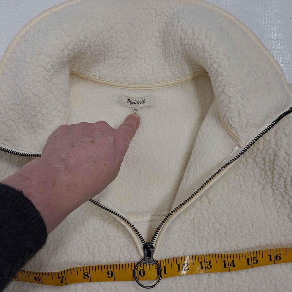 Madewell Cream Polartec Fleece Half Zip Pullover - Picture 6 of 9